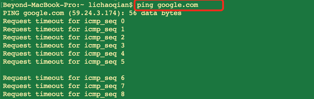 ping google 1