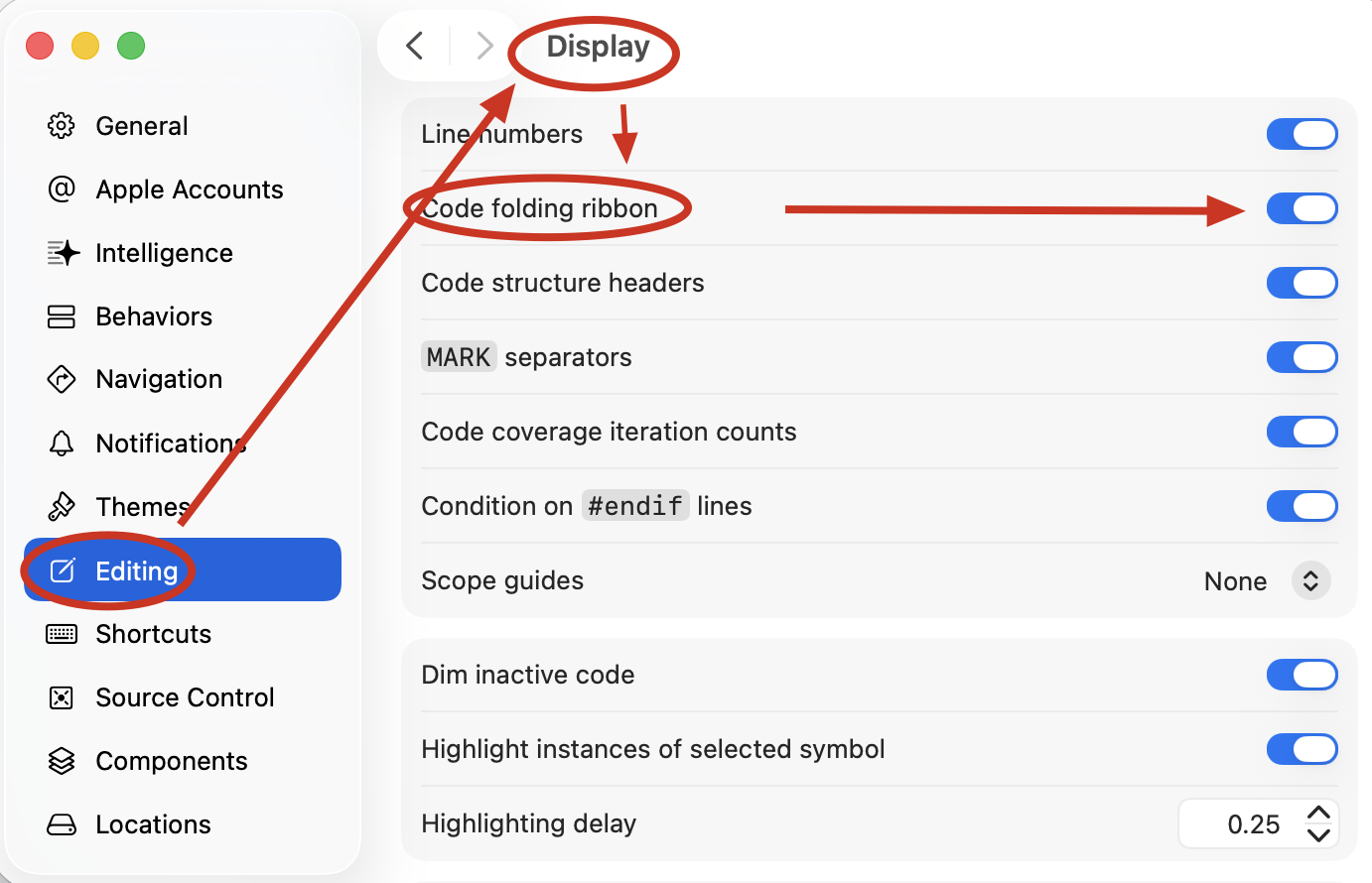xcode_coding folding